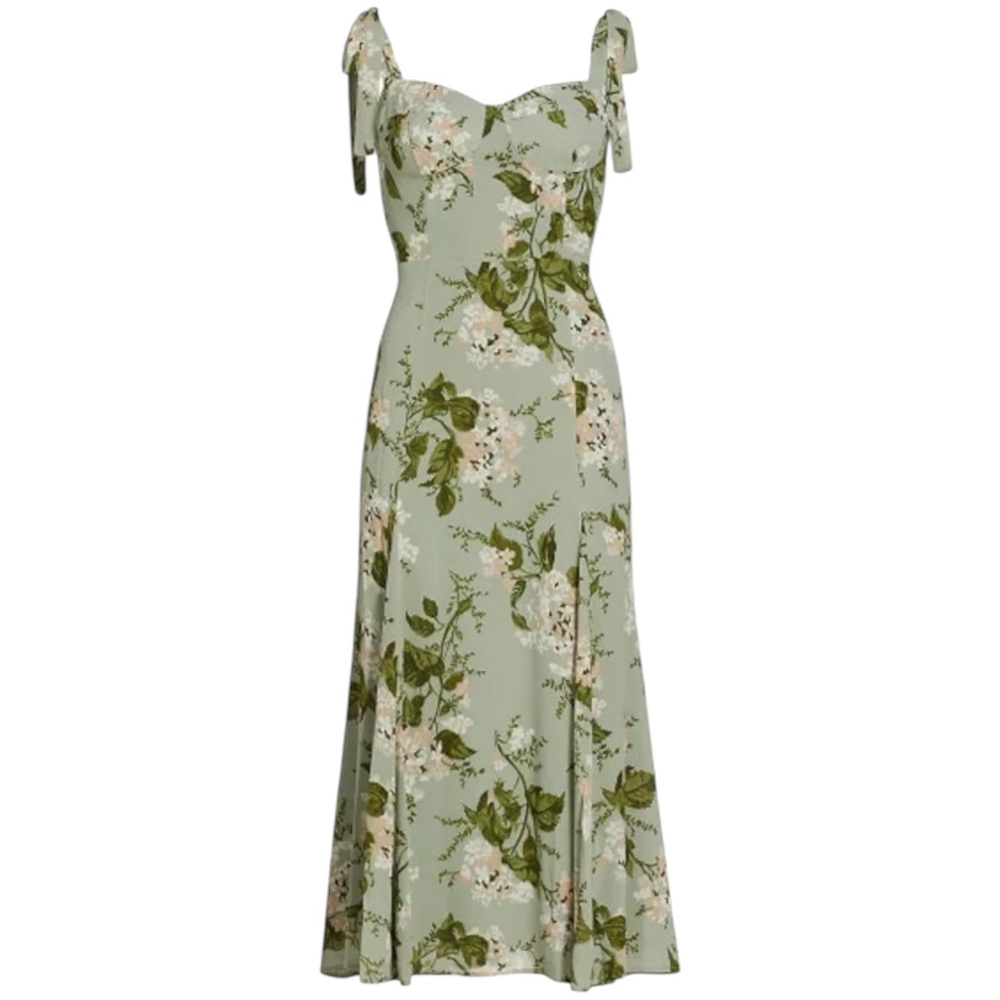 Reformation Sage Green Floral Midi Dress - Picture 13 of 13